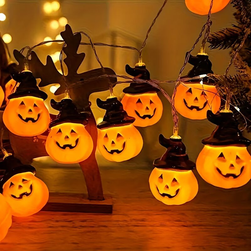 Halloween Led String Lights Orange - 1.5M/59.06in Cadılar Bayramı Balkabağı Dize Işıkları