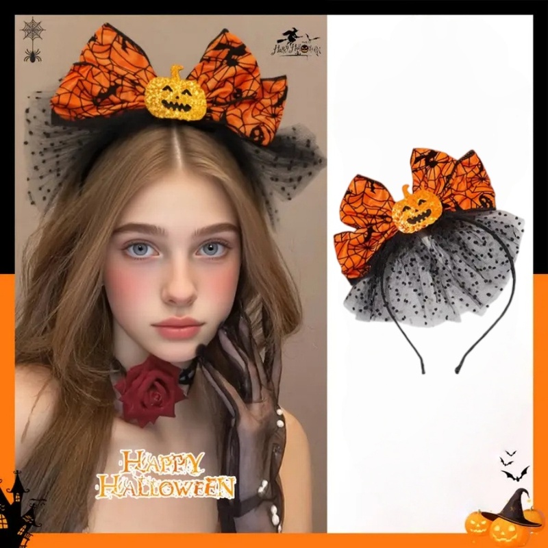 Spider Web Halloween Decoration - 1 adet Cadılar Bayramı Balkabağı Yay