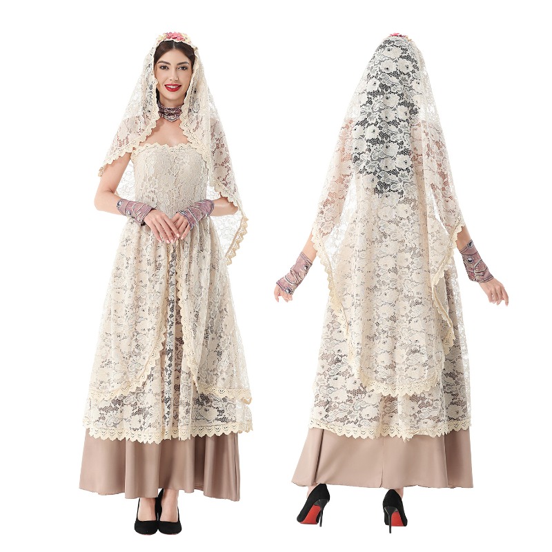 Halloween Costume Adult - Kadınlar için Vintage Dantel Detaylı, Dantel