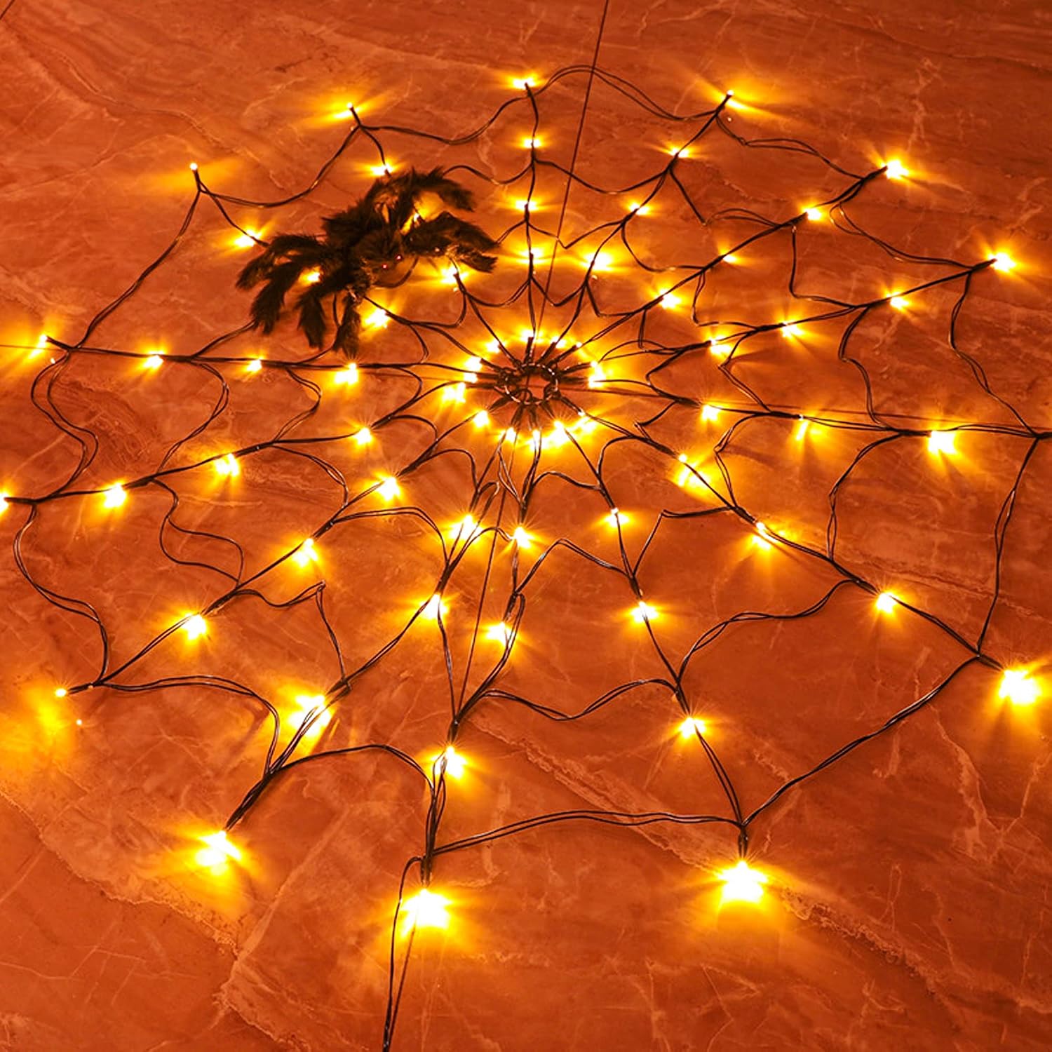 Halloween Led String Lights Orange - 1-4 adet Cadılar Bayramı Örümcek Ağı