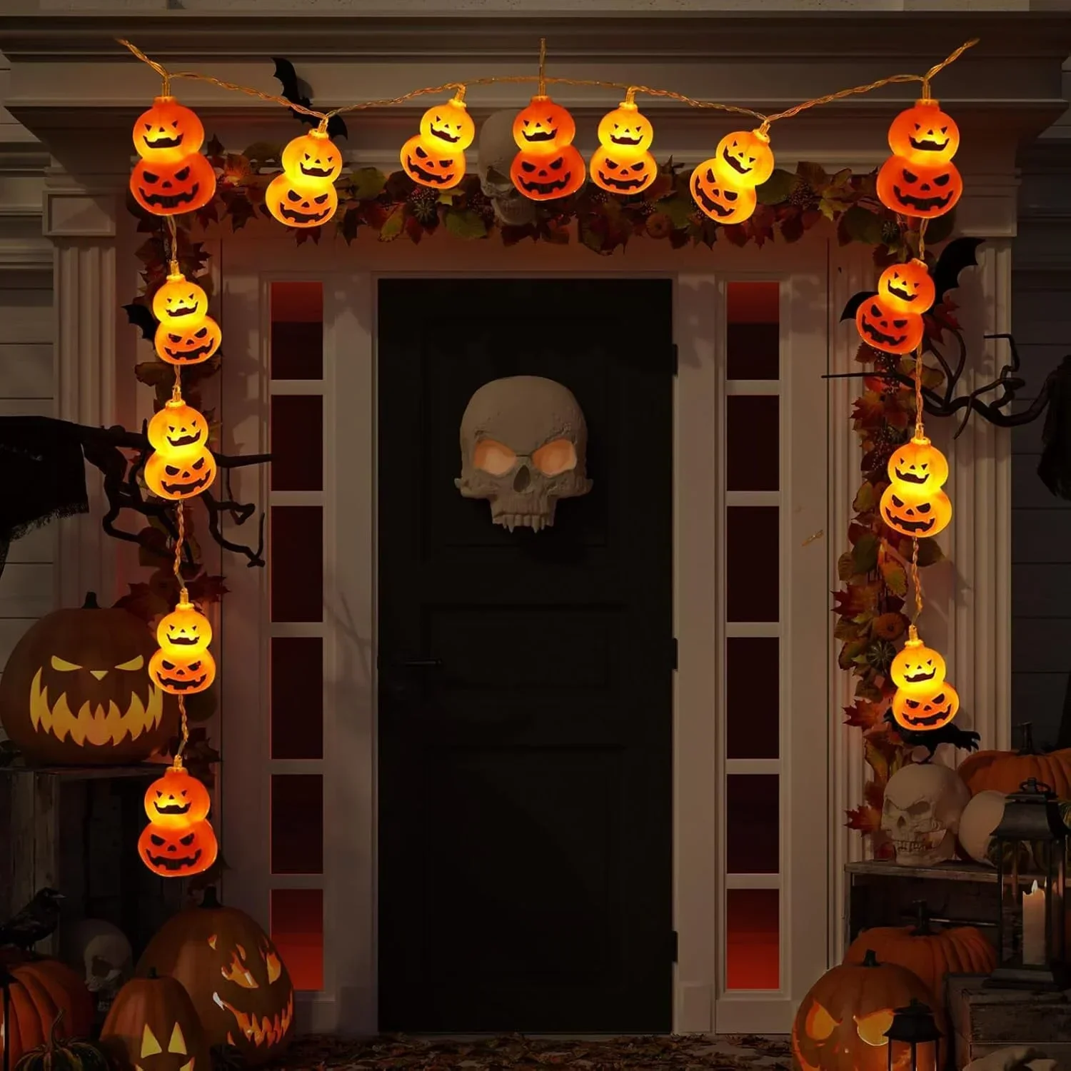 Halloween Led String Lights Orange - Jack O Lantern Işık Zinciri, Pille