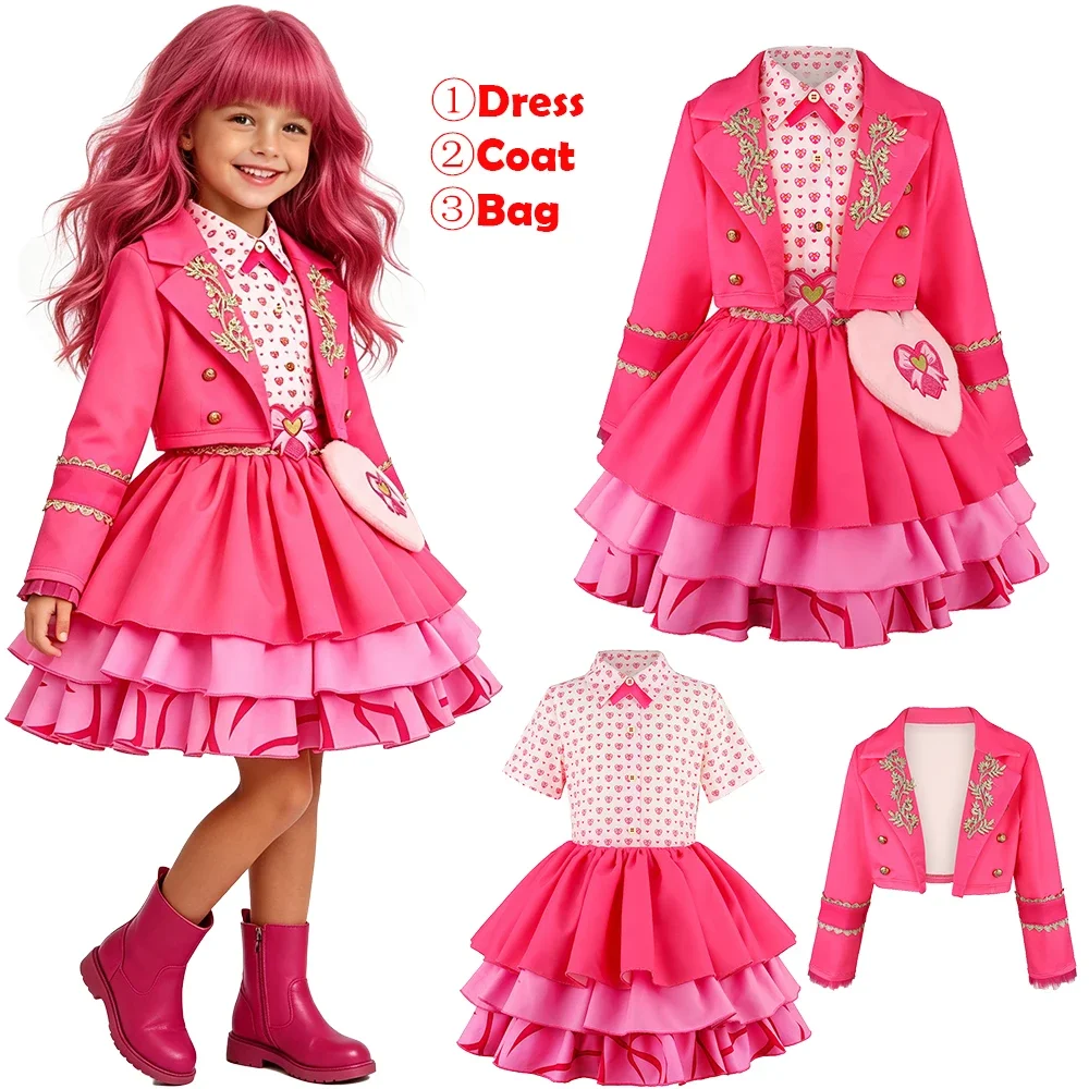 Halloween Costume Kids - 2026 Descendants Kız Çocuk Prenses Pembe