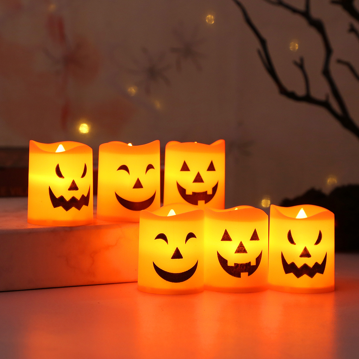 Halloween Pumpkin Decor Led - 6 adet Cadılar Bayramı LED Hayalet