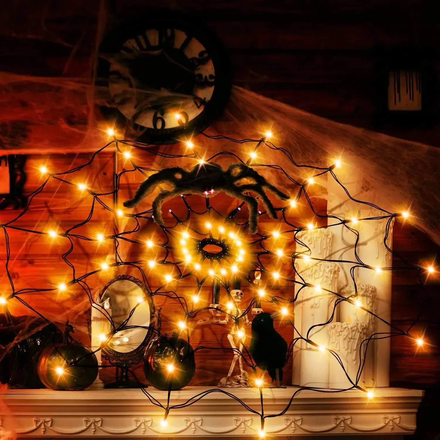 1-4 adet Cadılar Bayramı Örümc - Halloween Led String Lights Orange incelemesi ve fiyatı