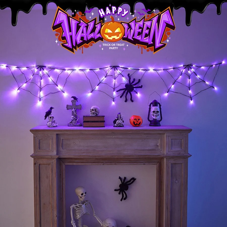 Cadılar Bayramı Örümcek Ağı Iş - Halloween Led String Lights Orange incelemesi ve fiyatı