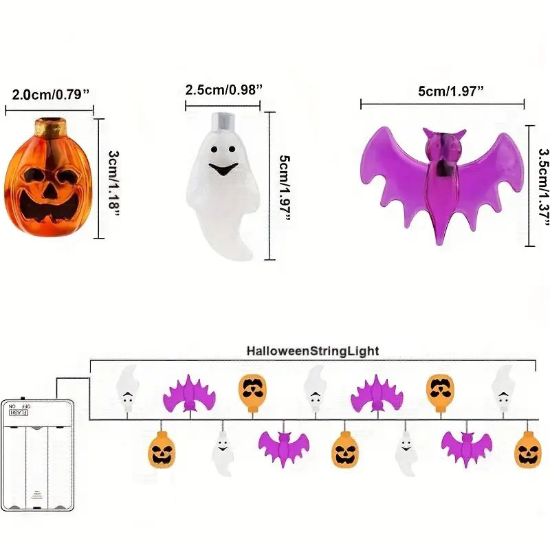 Sevimli Kabak Yarasa Hayalet C - Halloween Led String Lights Orange incelemesi ve fiyatı